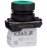Кнопка КМЕ4111м-зелёный-1но+1нз-цилиндр-IP40-КЭАЗ | код 248242 | КЭАЗ